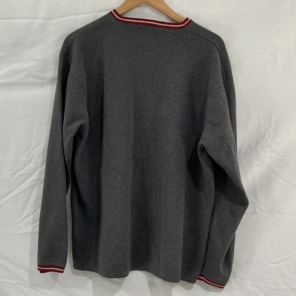 J. Crew Charcoal Sweater with Red Trim - Picture 7 of 7